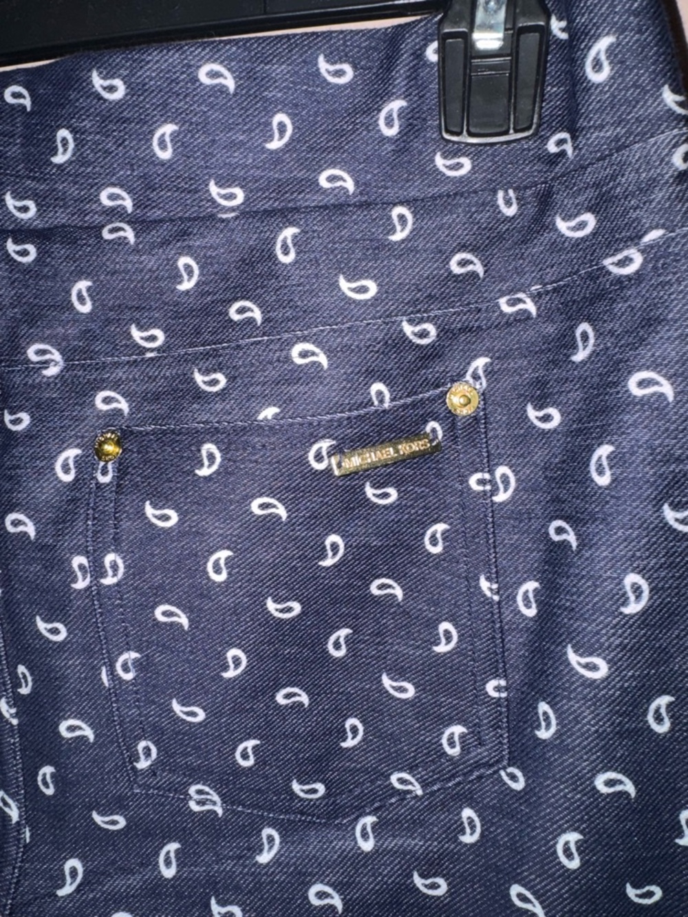 Michael Kors Women’s Navy Paisley Slim Chinos size Medium - Picture 5 of 7